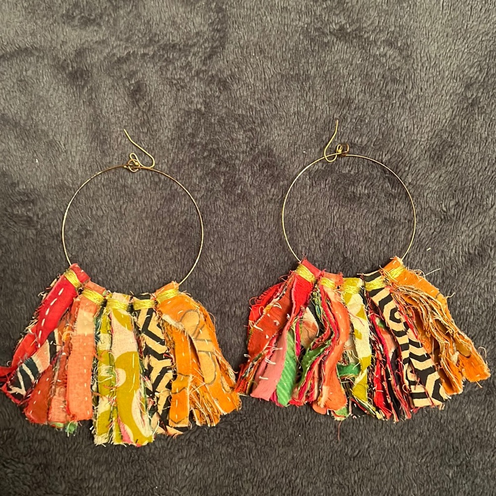 Fabric Hoop earrings